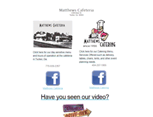 Tablet Screenshot of matthewscafeteria.com